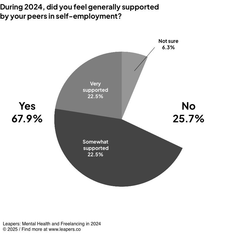 During 2024, did you feel generally supported by your peers in self-employment?